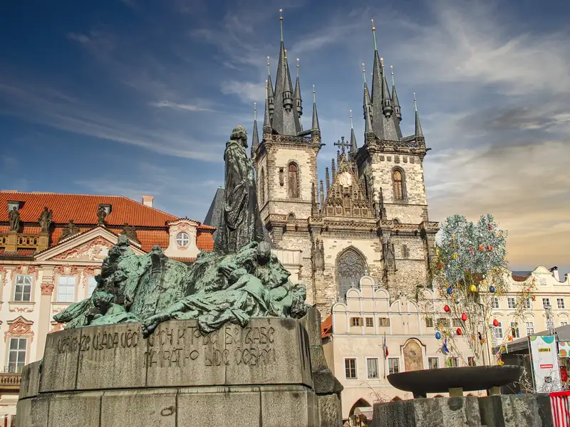 Prague Old Town Square with the Tyn Church towers