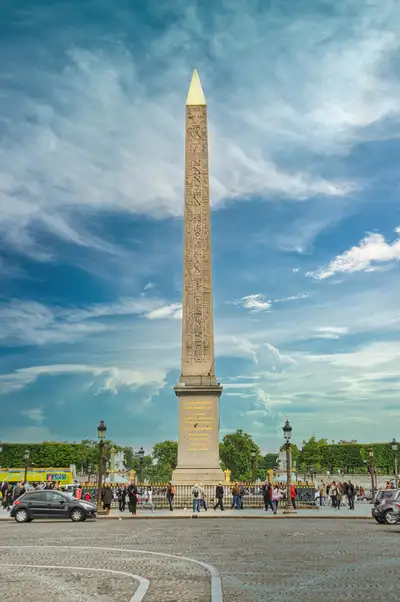 The Luxor Obelisk standing at the centre of Place de la Concorde in Paris