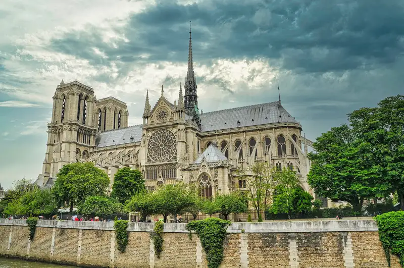 Notre-Dame cathedral seen from across the Seine in Paris
