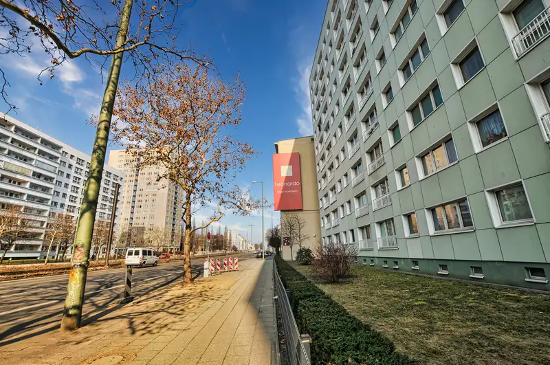 Socialist-era Plattenbau housing near the center of Berlin
