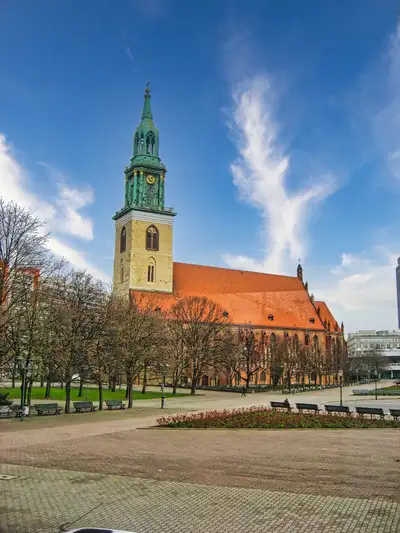 The medieval Marienkirche and its tower in central Berlin