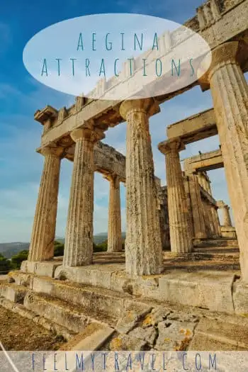 Ancient columns of the Temple of Aphaia rising against the Aegina skyline, one of the most iconic archaeological sites in the Saronic Gulf