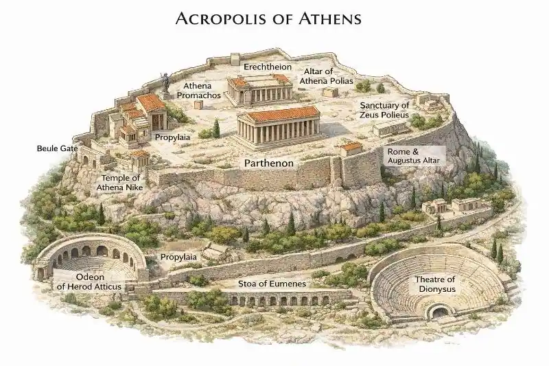 Map of the Acropolis
