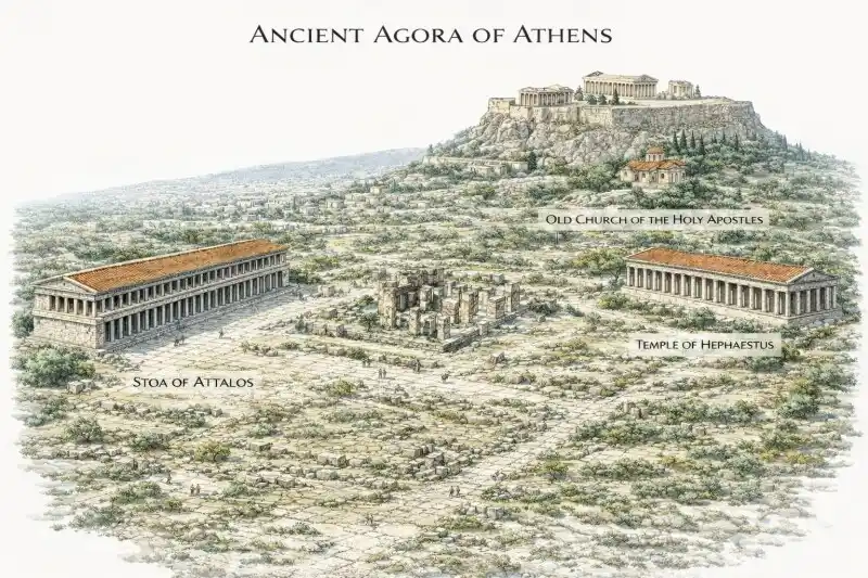 Map pf the Ancient Agora