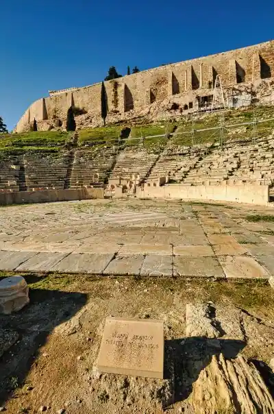 Theatre of Dionysus Athens stage ruins ancient Greek theatre archaeological site Greece