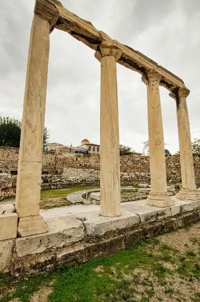 Hadrian's Library Athens standing columns Roman architecture ruins Greece historic landmark