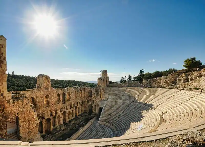 Odeon of Herodes Atticus Athens amphitheater seating stage ancient theatre Acropolis Greece