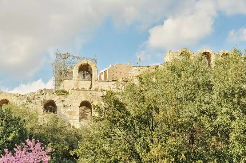 Odeon of Herodes Atticus arches facade stone structure ancient theatre Athens Greece
