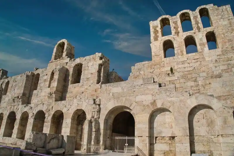 Odeon of Herodes Atticus facade arches entrance Roman theatre Athens Greece historic landmark