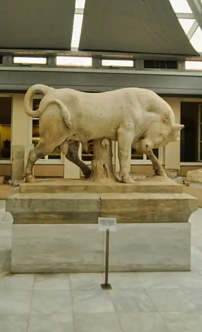 Kerameikos Museum bull statue ancient Greek sculpture Athens archaeological museum Greece