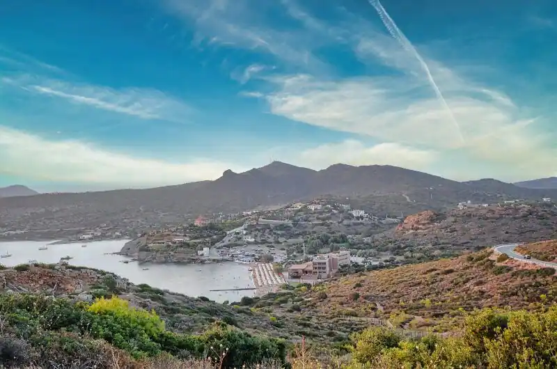Cape Sounion panoramic view coastline Aegean Sea Greece landscape near Temple of Poseidon