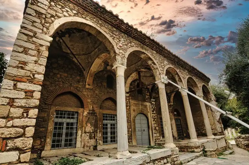 Fethiye Mosque Athens Roman Agora arches facade Ottoman building Greece historic site