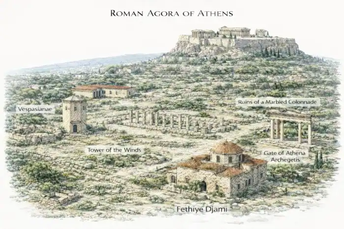Map of the archaeological site