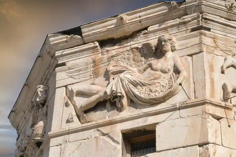 Tower of the Winds relief sculpture Athens ancient Greek carvings wind gods monument Greece