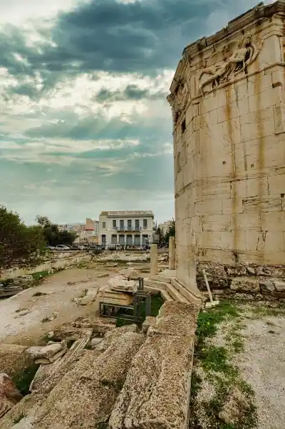 Tower of the Winds Athens view cityscape Roman Agora archaeological site Greece