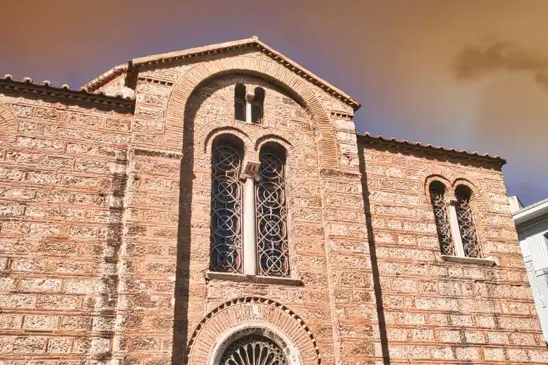Sotira Lykodimou Church Athens architectural detail arched windows Byzantine design Greece