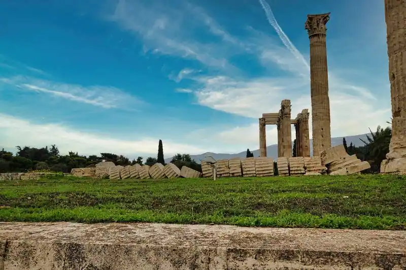 Temple of Olympian Zeus fallen column Athens ancient ruins Greek temple Greece landmark