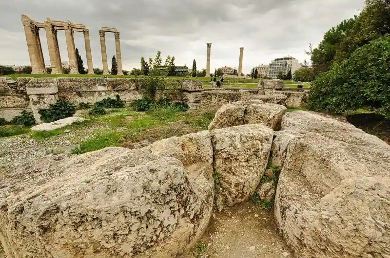 Temple of Olympian Zeus Athens front view columns ancient Greek architecture Greece landmark