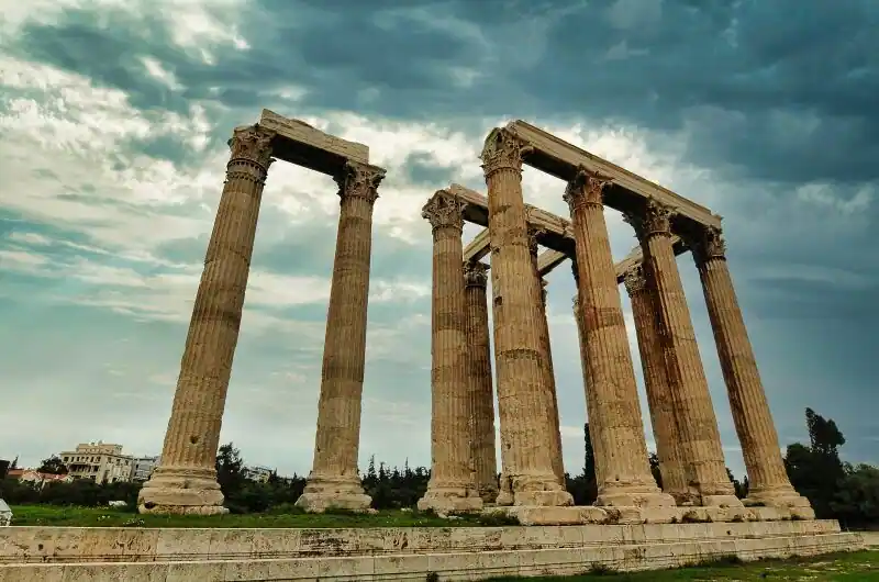 Temple of Olympian Zeus Athens dramatic columns sky ancient Greek temple Greece landmark