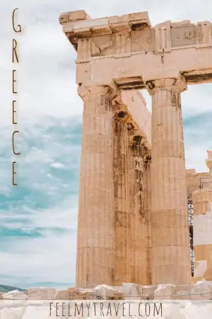 Ancient Columns of Acropolis in Athens