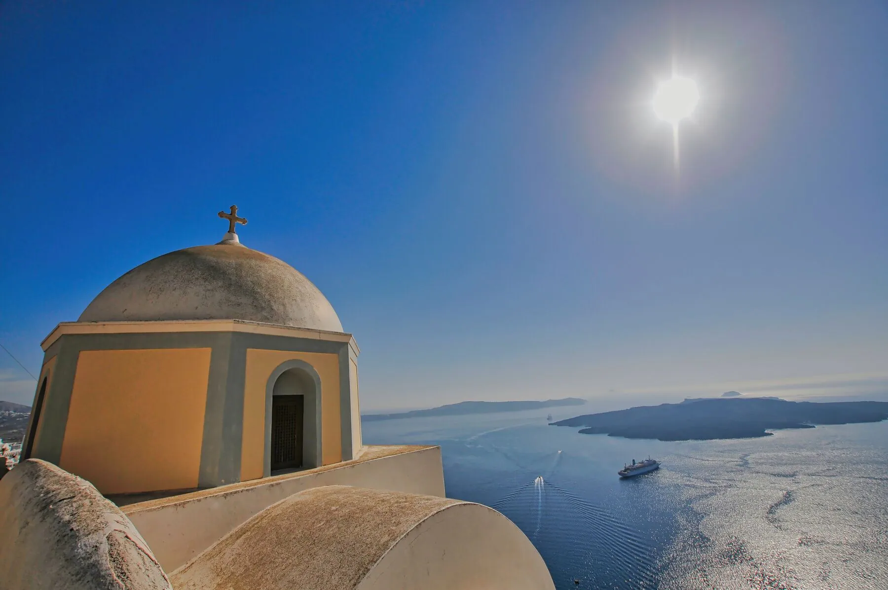 Greece view to the blue sea