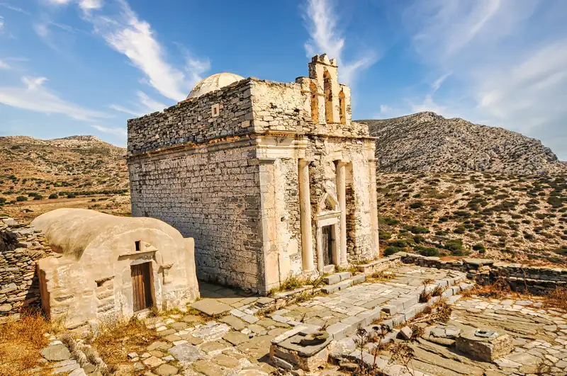The Roman mausoleum turned Byzantine church of Episkopi on Sikinos