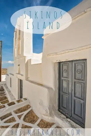 Serifos island travel guide pin with whitewashed steps and a chapel