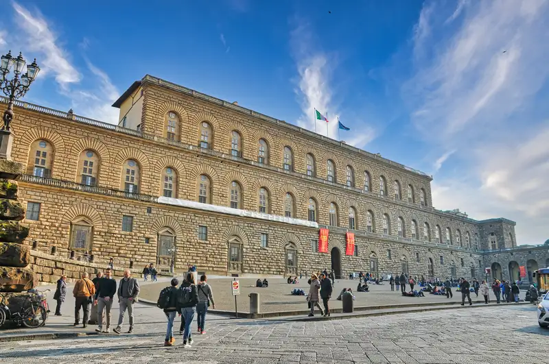 Pitti Palace, the former Medici home, across the river in the Oltrarno of Florence