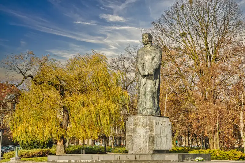 Adam Mickiewicz Monument on Plac Mickiewicza in Poznan