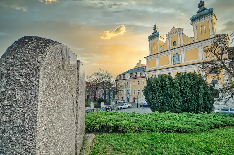 Franciscan Church in Poznan seen from Przemysl Hill above the old town