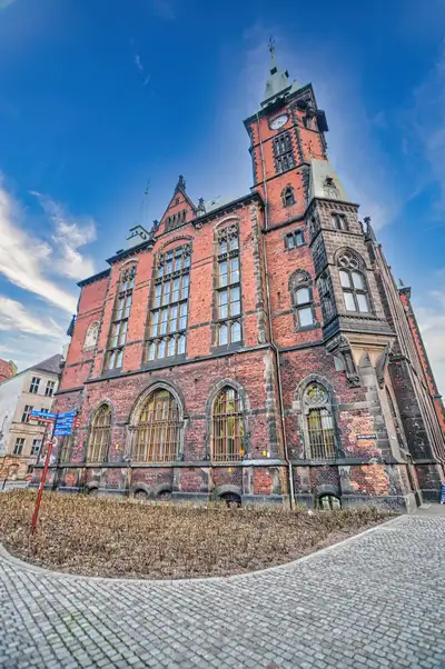 Historic brick architecture in central Wroclaw