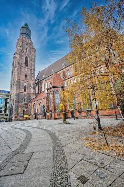 St Elizabeth's Church and its brick tower in Wroclaw